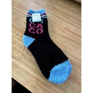 Chicago Black Blue Cozy Sherpa Socks | New